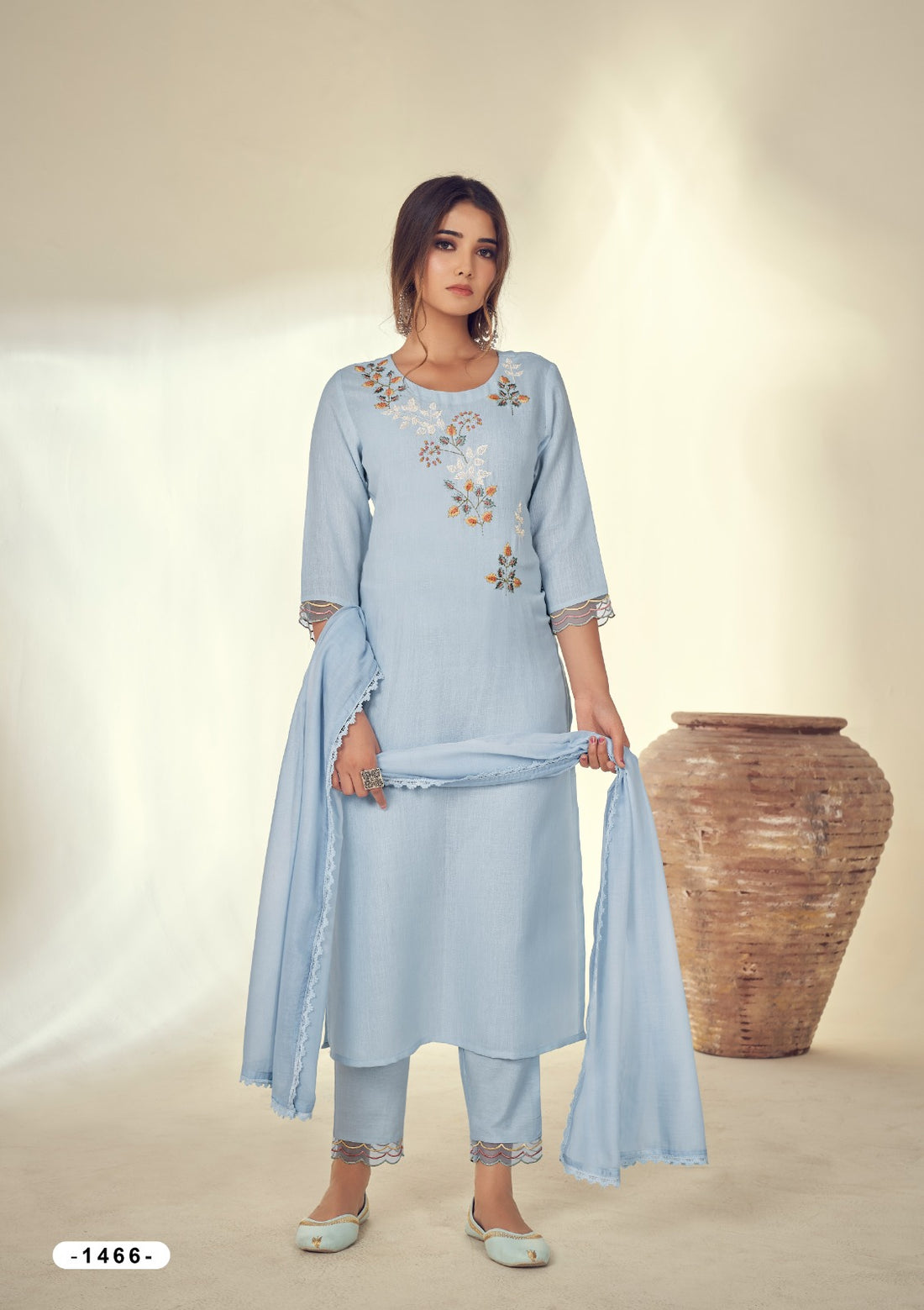 Elevate your wardrobe with this elegant Kurta, Pant, and Dupatta Set, designed for comfort and style.