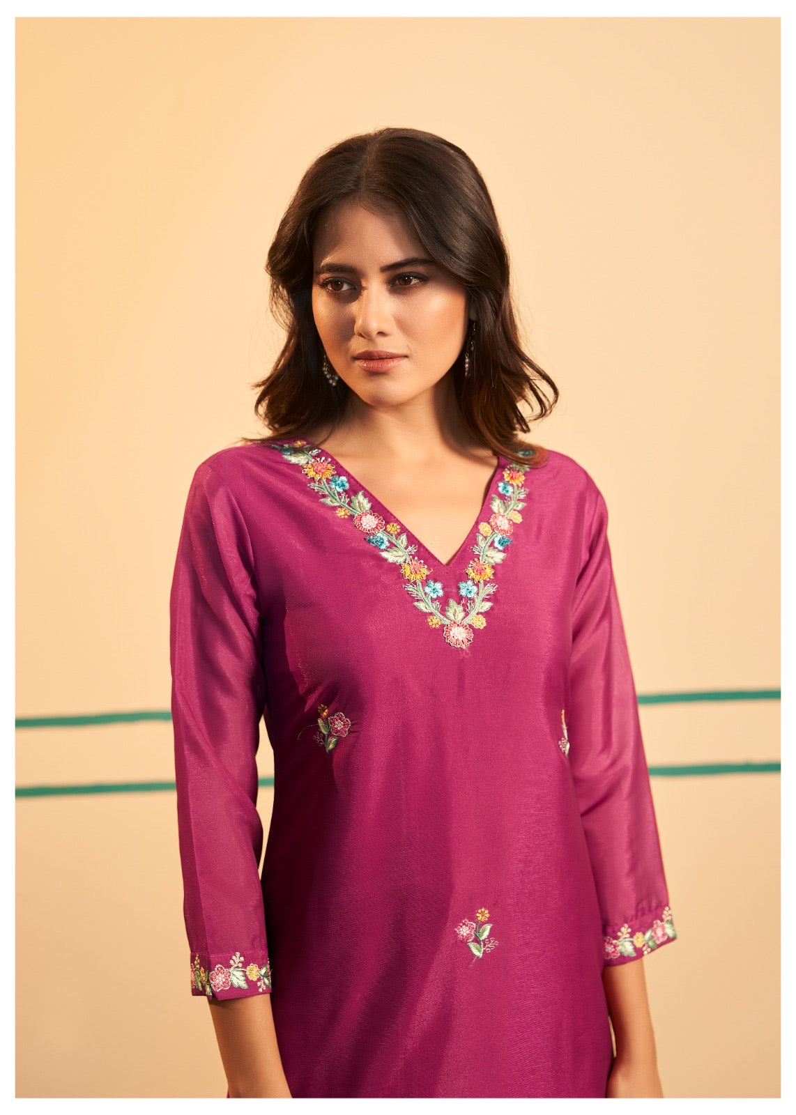 Make a striking statement with this elegant Kurta, Pant, and Dupatta Set, a perfect blend of luxury and sophistication for festive occasions and
formal gatherings.