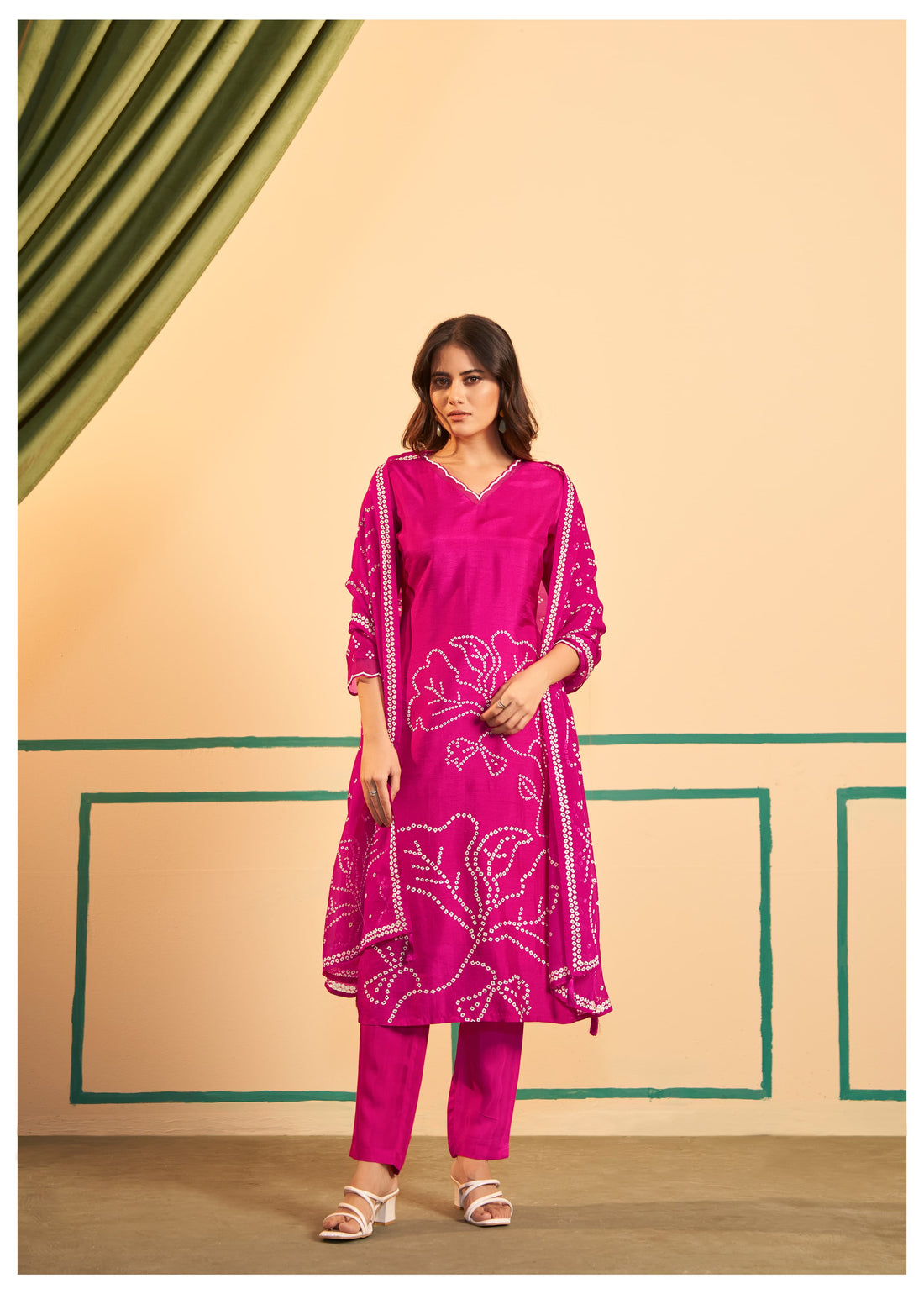 PINK AURA Traditional Digital Print Ensemble