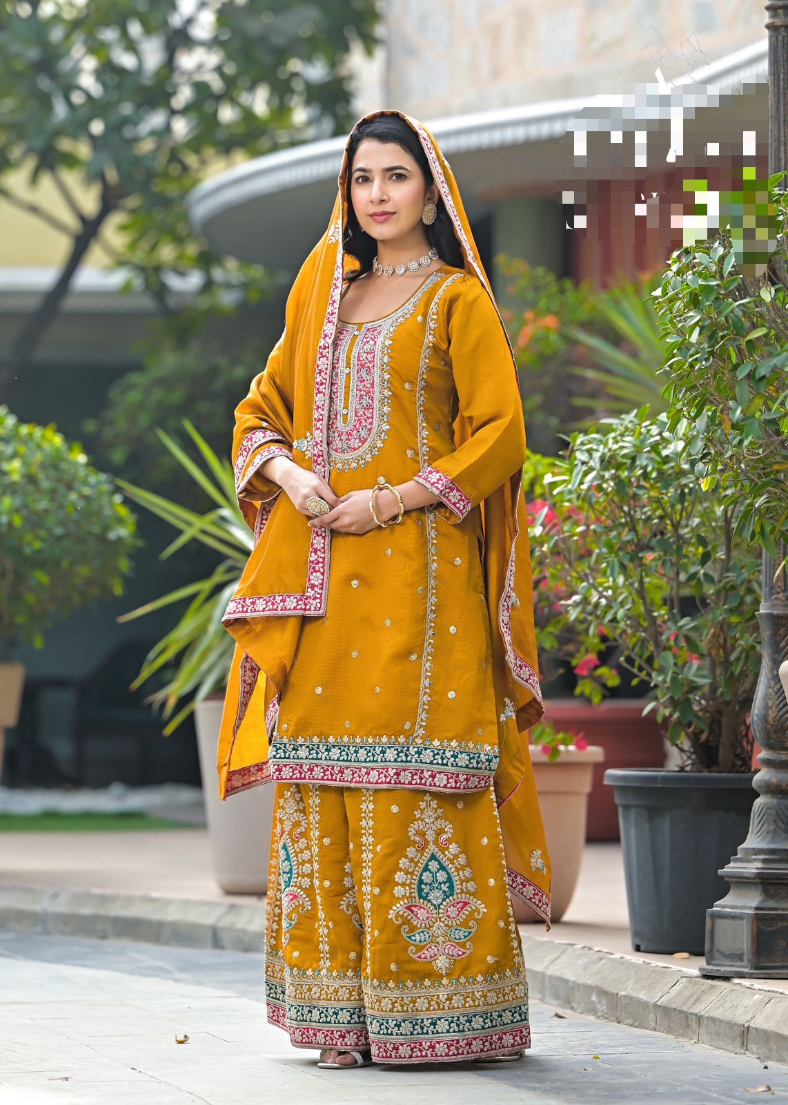 YELLOW RADIANCE Embroidered Traditional Ensemble