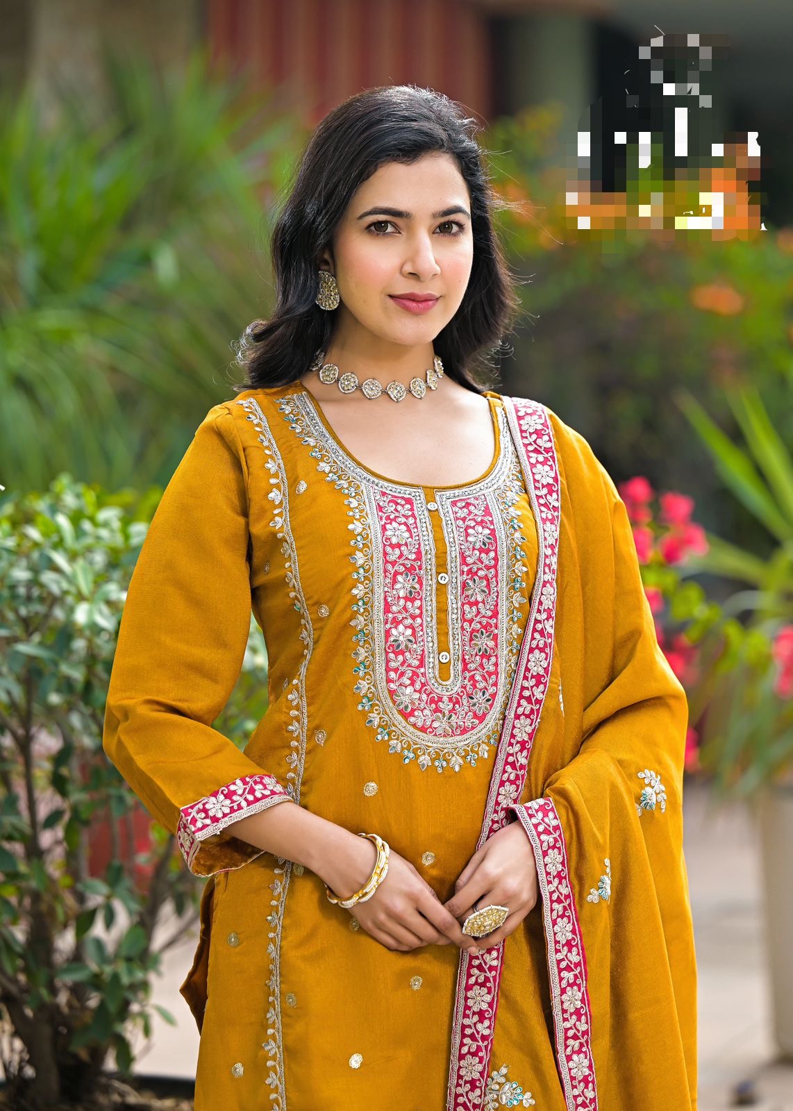 YELLOW RADIANCE Embroidered Traditional Ensemble