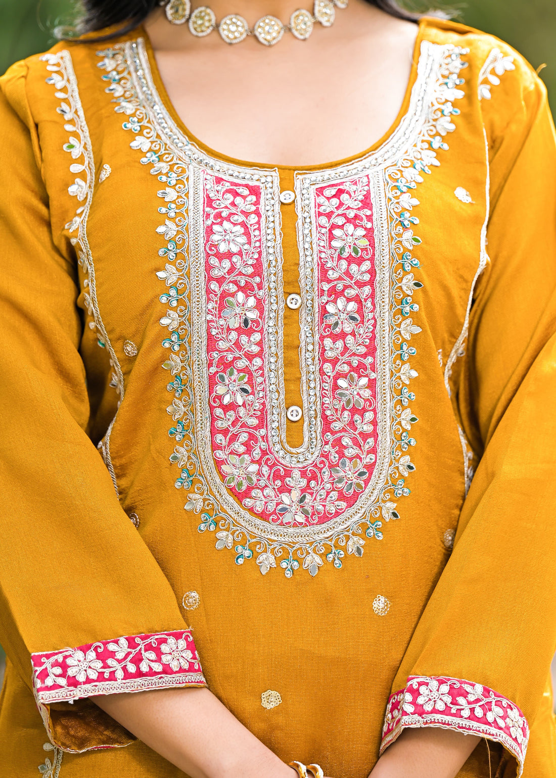 YELLOW RADIANCE Embroidered Traditional Ensemble