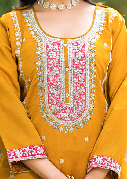 YELLOW RADIANCE Embroidered Traditional Ensemble