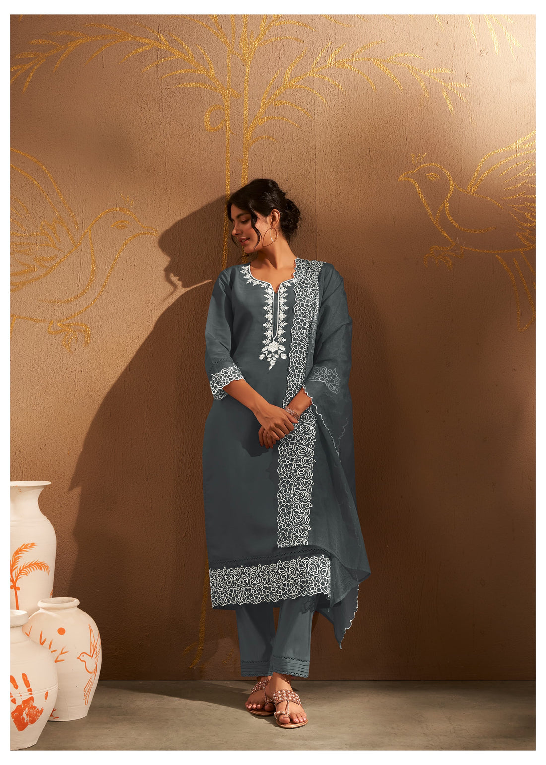 GREY GRACE Elegant Traditional Ensemble